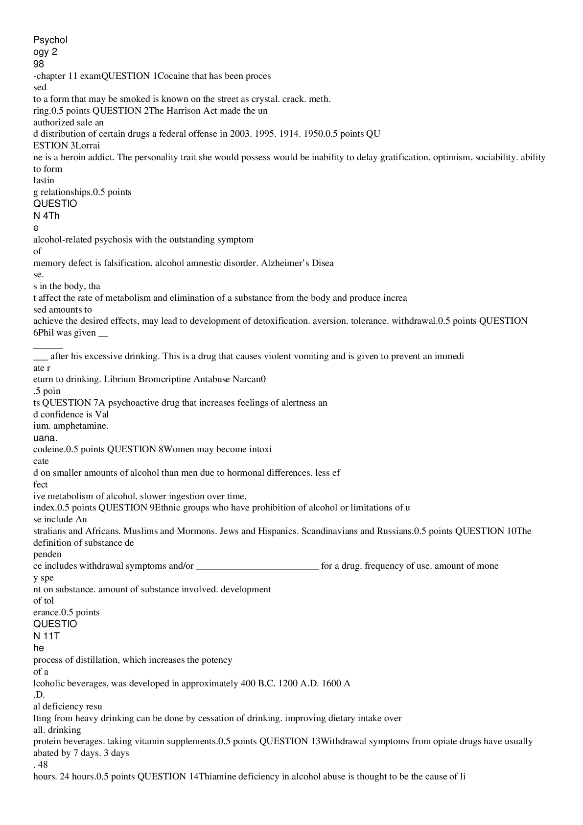 Preview image for Psychology 298-chapter 11 exam